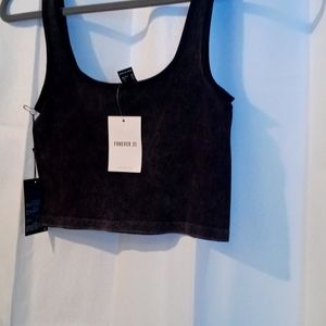 Knit crop top color charcoal size M/L new with tag